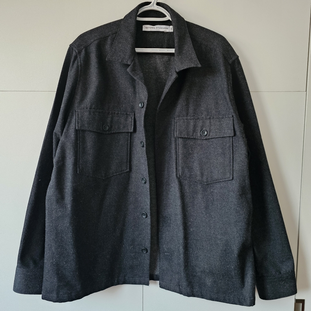 National Standards Wool Cotton Men Overshirt Jacket - XL X LARGE Fit Like New